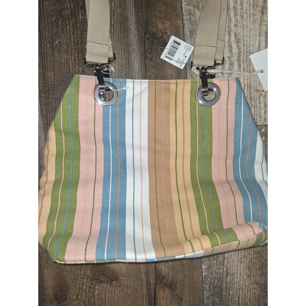 NEW! Carribean Joe Multicolor Striped Canvas Bag - Picture 2 of 12